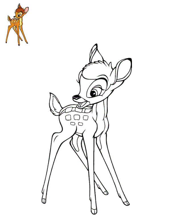 Coloriage Le Petit Bambi De Disney - Bambi à imprimer