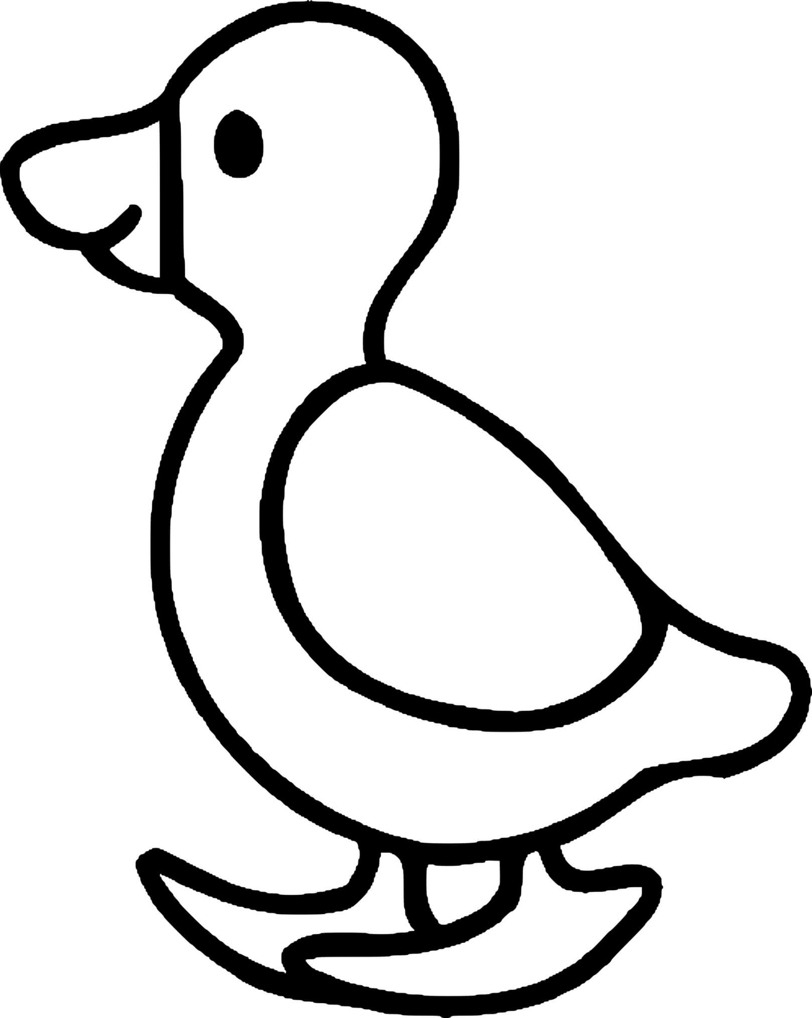 Coloriage Le Petit Canard En Marche - Canard à imprimer