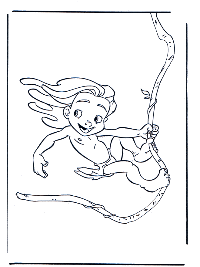Coloriage Le Petit Tarzan - Tarzan à imprimer
