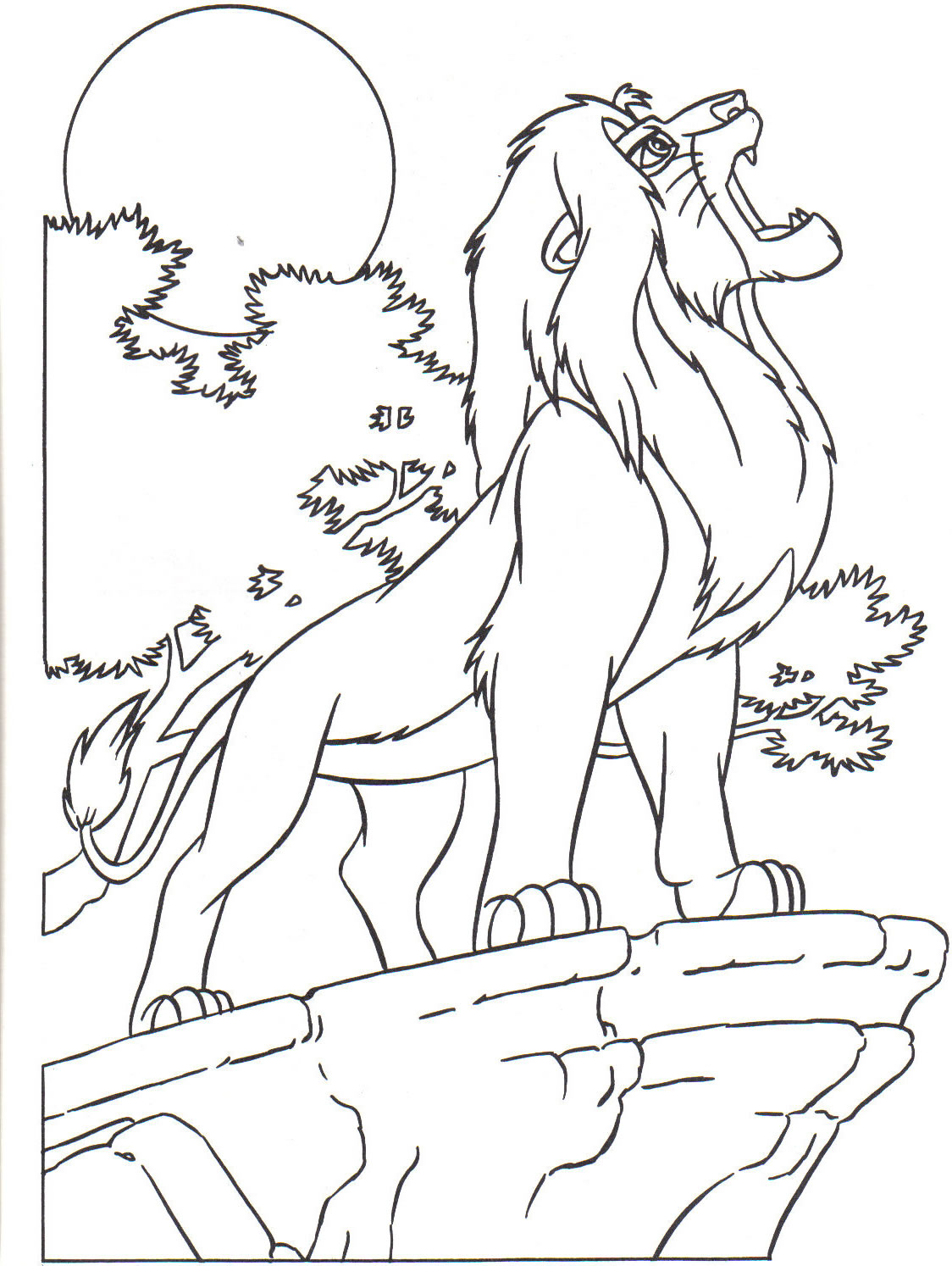Coloriage Kiara et Kion explorant les Terres de Fierté - Roi lion à imprimer