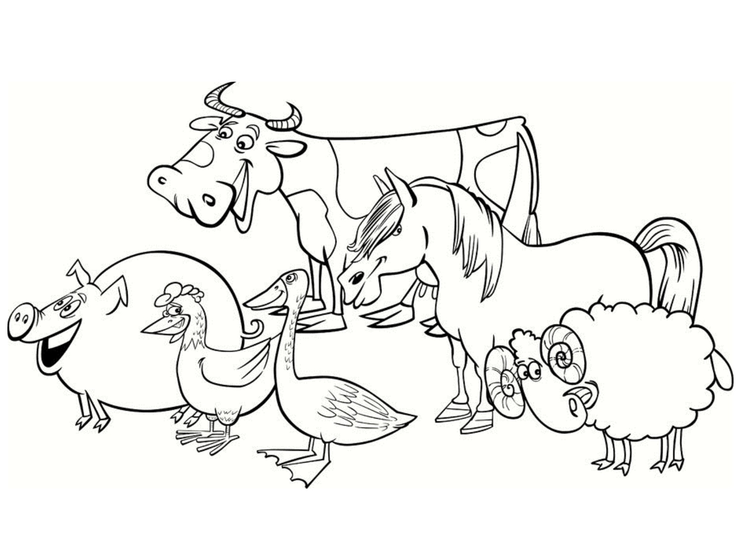 Coloriage Le Sourire Des Animaux De La Ferme - Animaux de la ferme à imprimer