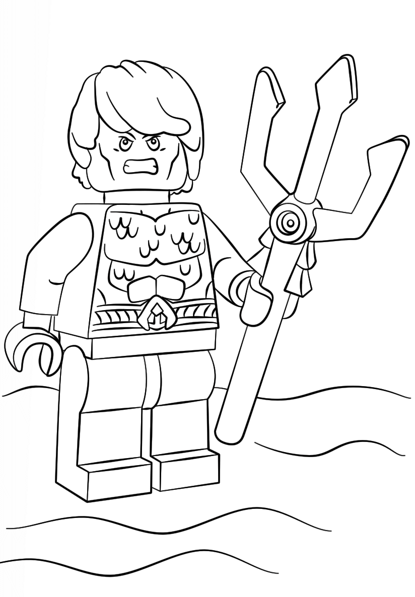 Coloriage Lego Aquaman Super Heroes - Lego Super Heroes à imprimer