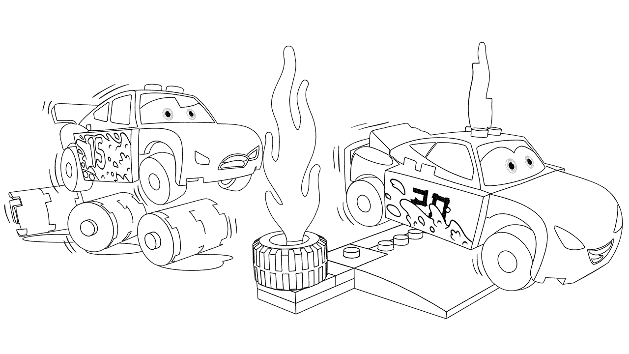 Coloriage Lego Cars 3 Jackson Storm Racing - Lego junior à imprimer