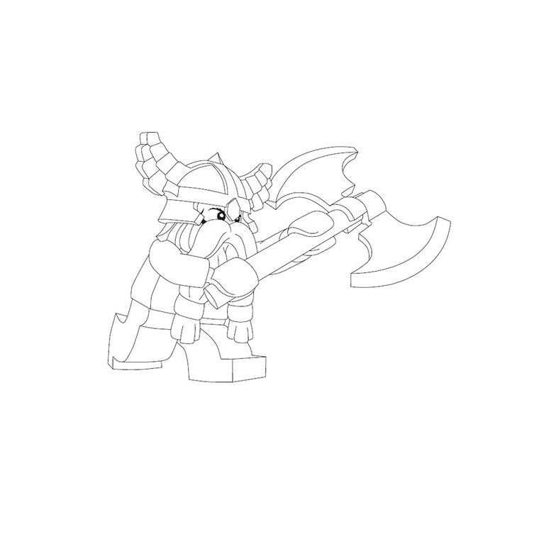 Coloriage Lego Chevalier - Cheval à imprimer