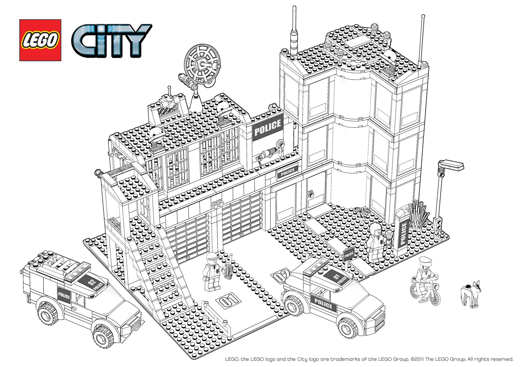 Coloriage Lego City Police Quariter General - Lego à imprimer