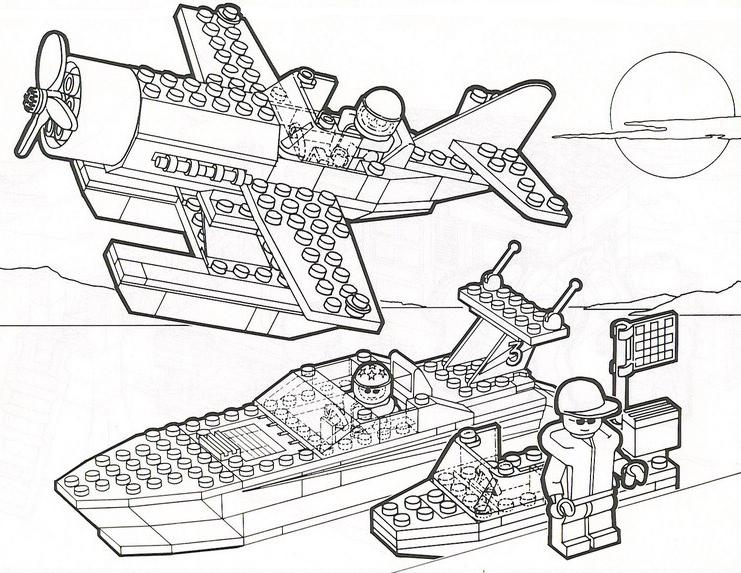 Coloriage Lego City Sousmarin Bateau Jet - Lego à imprimer