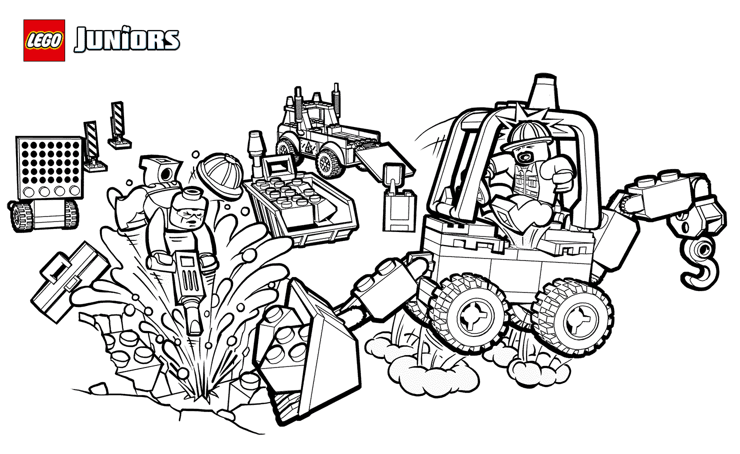 Coloriage Lego Construction Site - Lego junior à imprimer