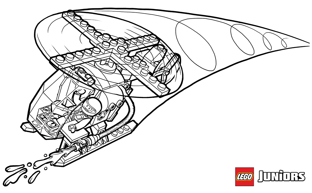 Coloriage Lego Fire Helicopter - Lego junior à imprimer