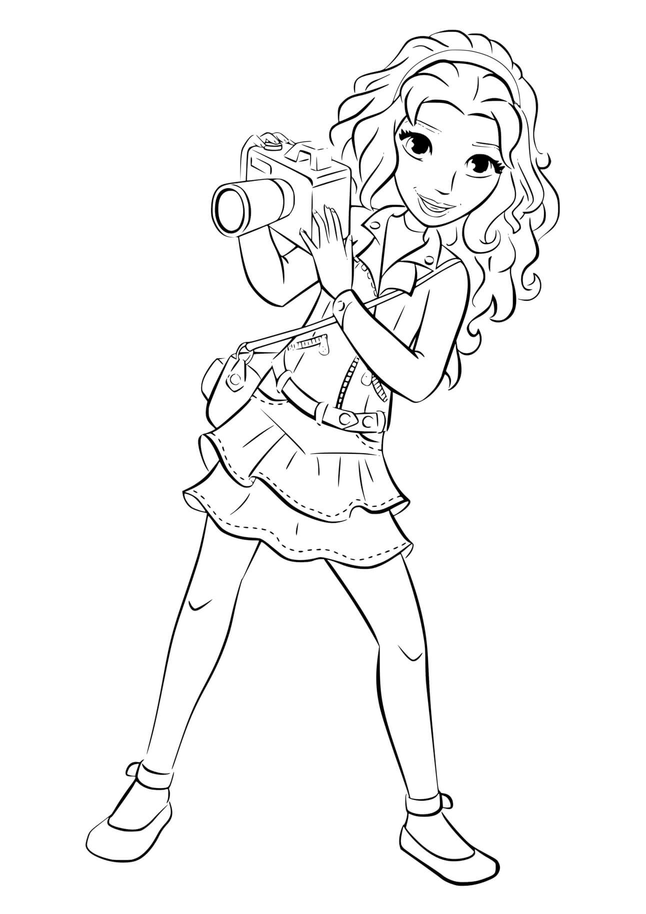 Coloriage Lego Friends Adore La Photo Et Son Nouvel Appareil Photo - Lego friends à imprimer