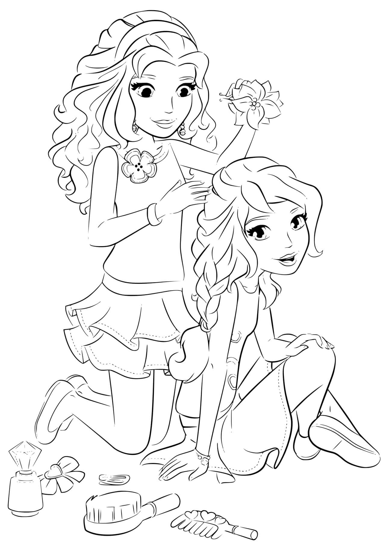 Coloriage Lego Friends Coiffure - Lego friends à imprimer