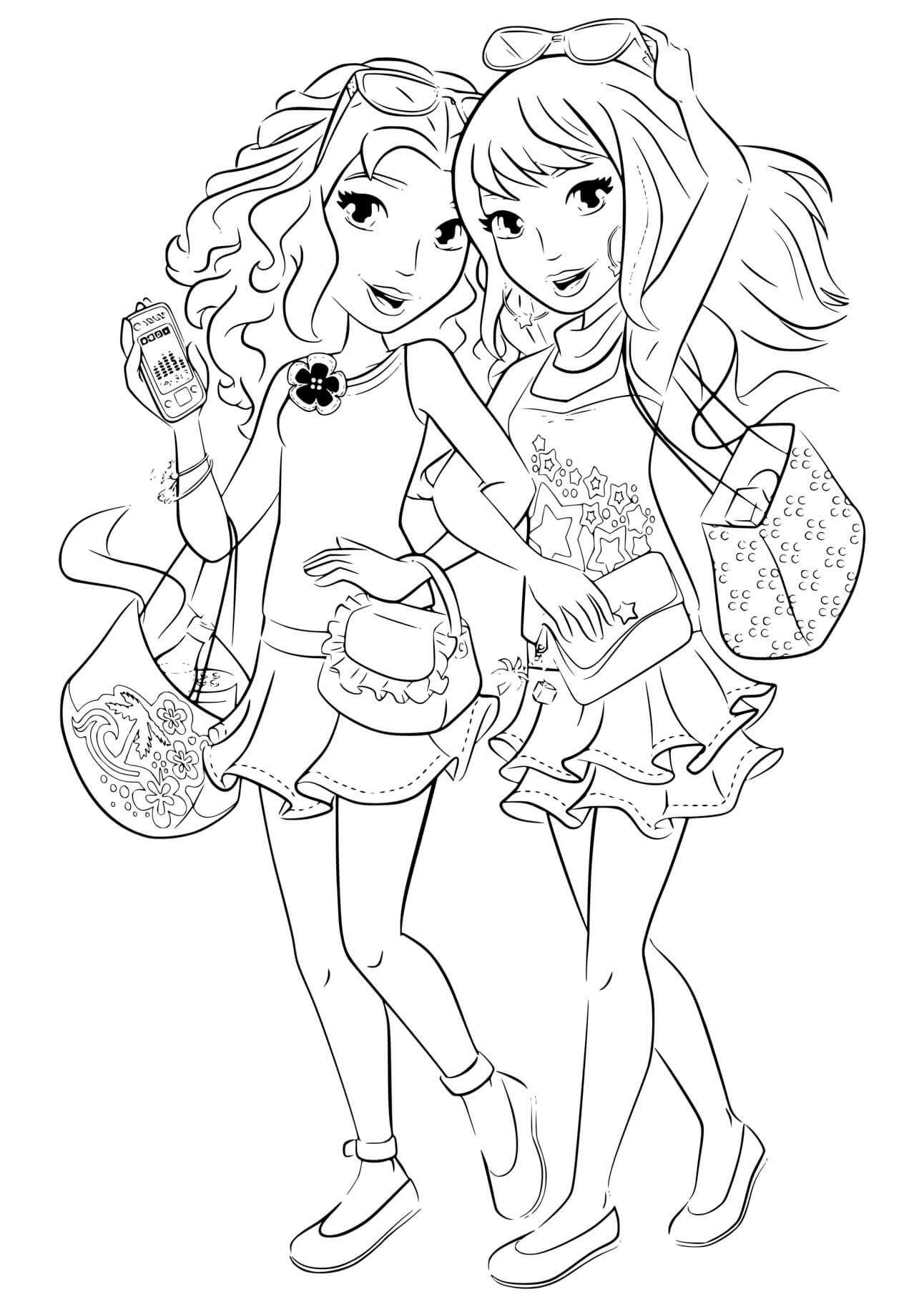Coloriage Lego Friends Journée Shopping - Lego friends à imprimer