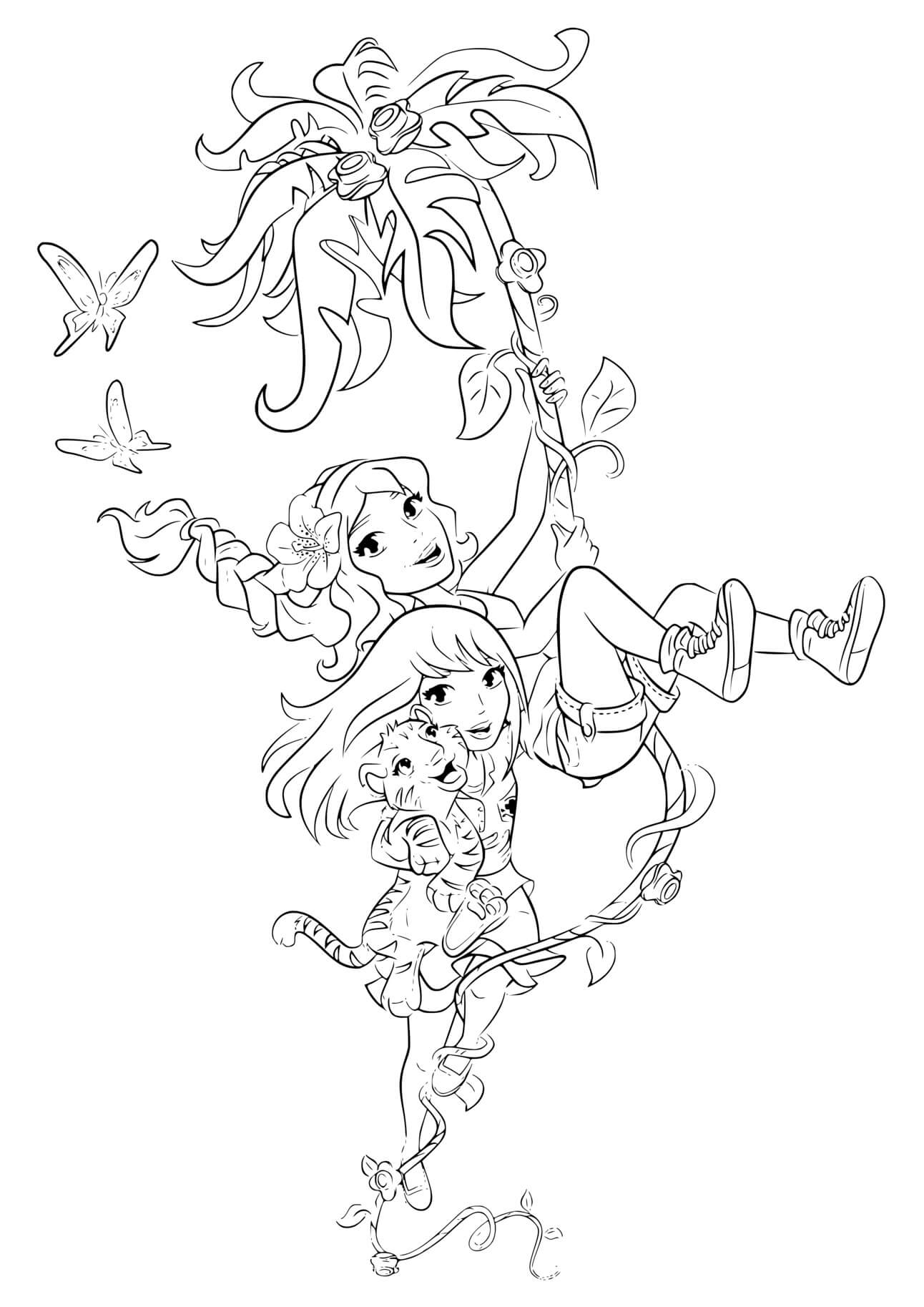 Coloriage Lego Friends Jungle Comme Tarzan - Lego friends à imprimer