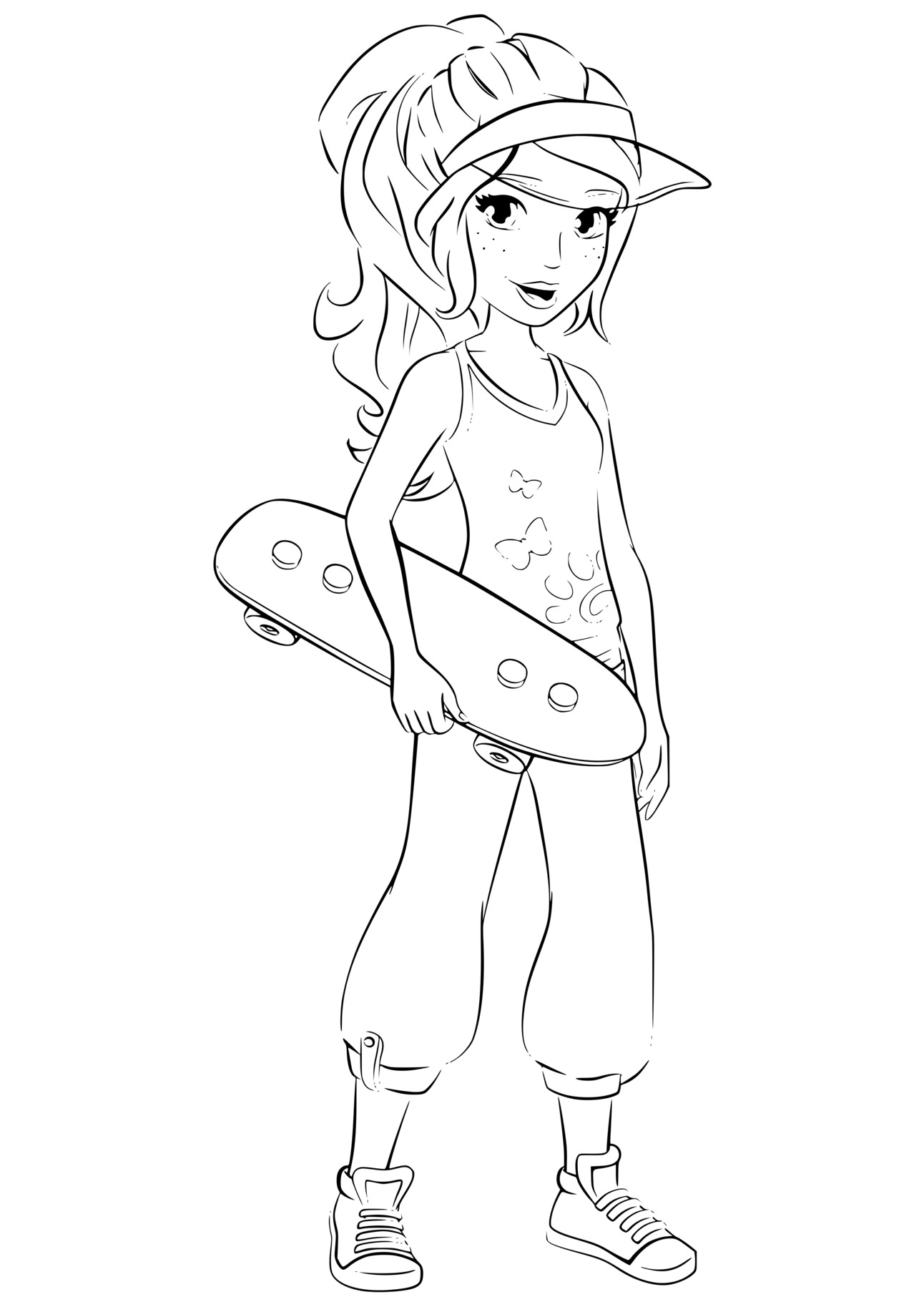 Coloriage Lego Friends Skate - Lego friends à imprimer