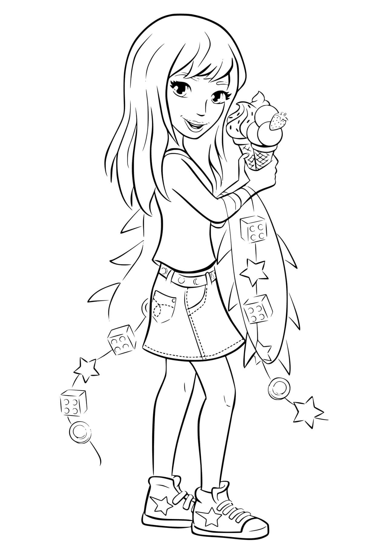 Coloriage Lego Friends Stephanie - Lego friends à imprimer
