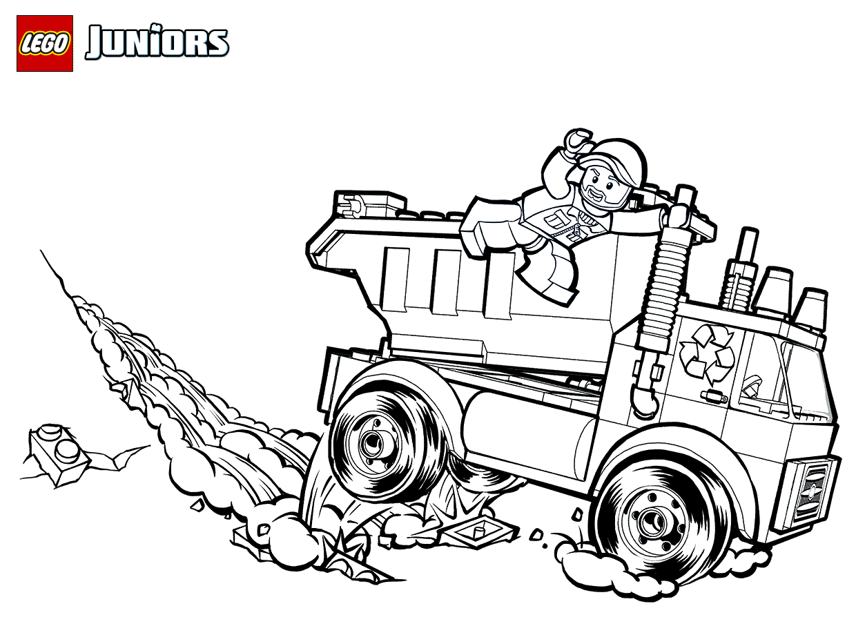 Coloriage Lego Garbage Truck - Lego junior à imprimer