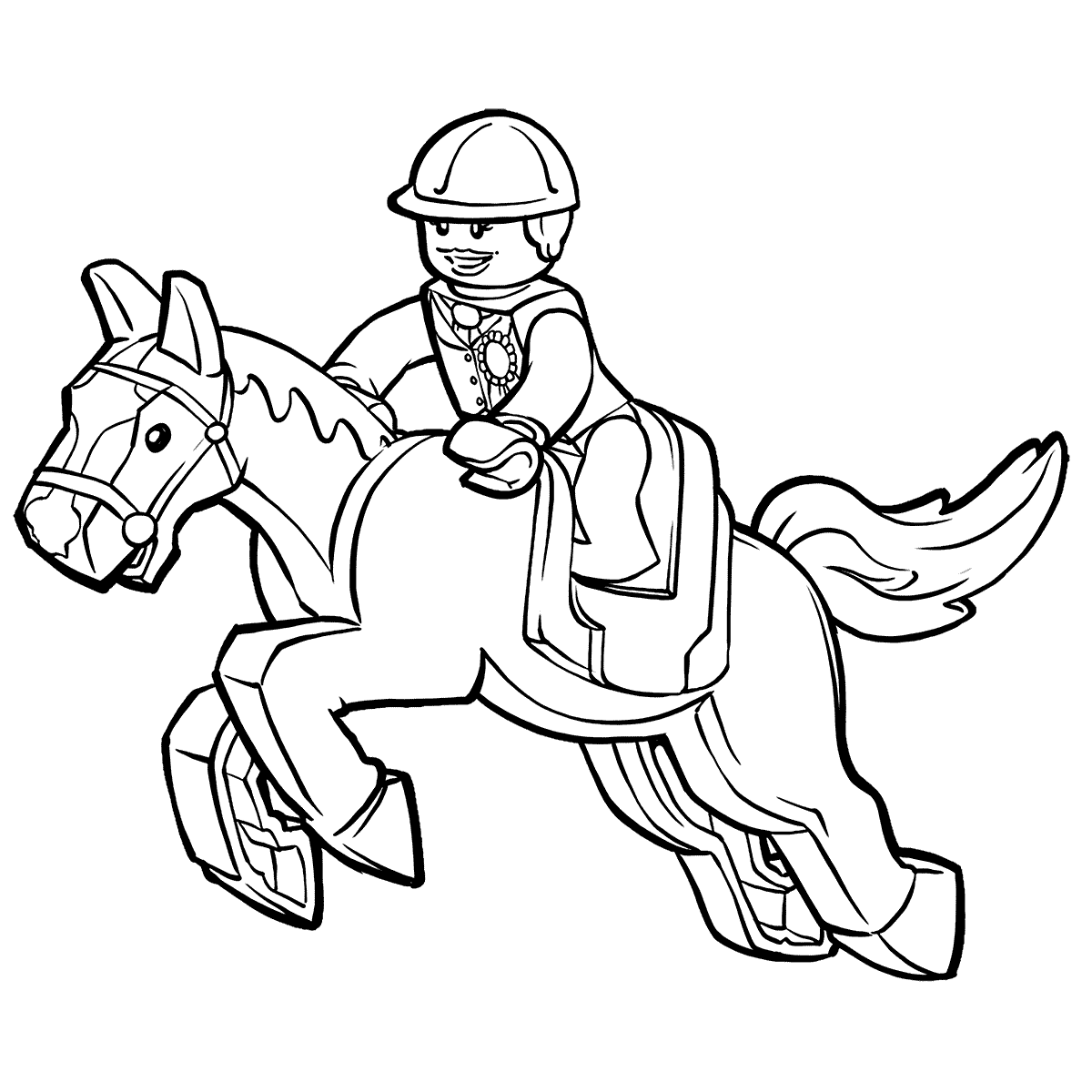 Coloriage Lego Horse - Lego junior à imprimer