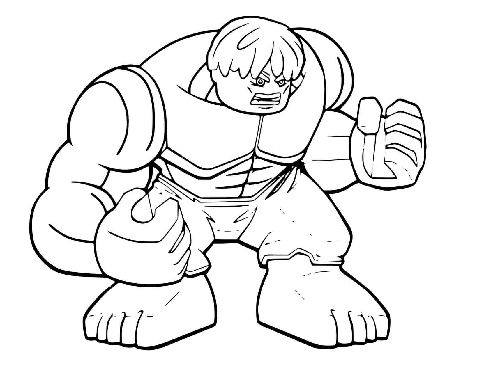 Coloriage Lego Hulk Avengers - Hulk à imprimer