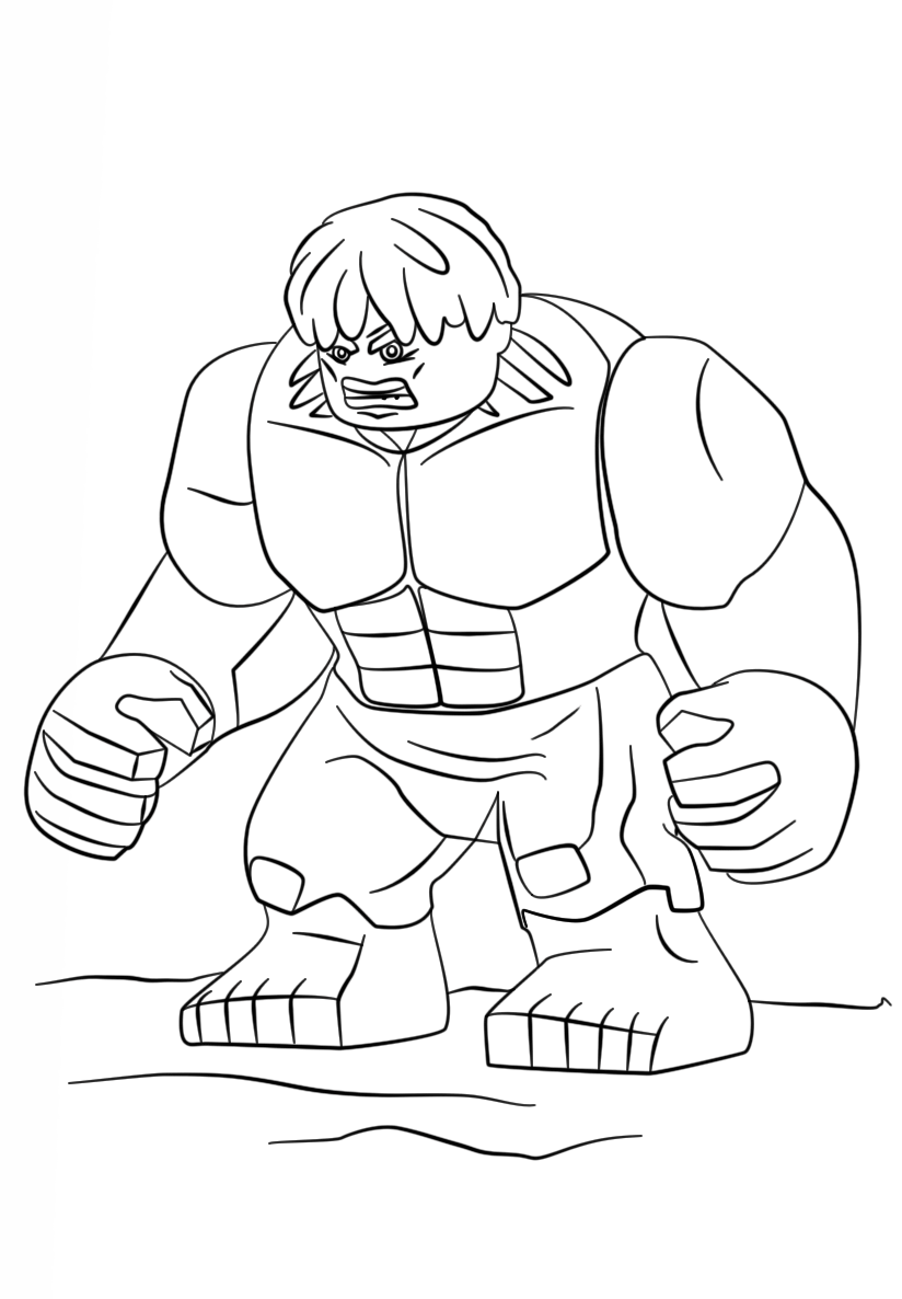 Coloriage Lego Hulk Super Heroes - Lego Super Heroes à imprimer