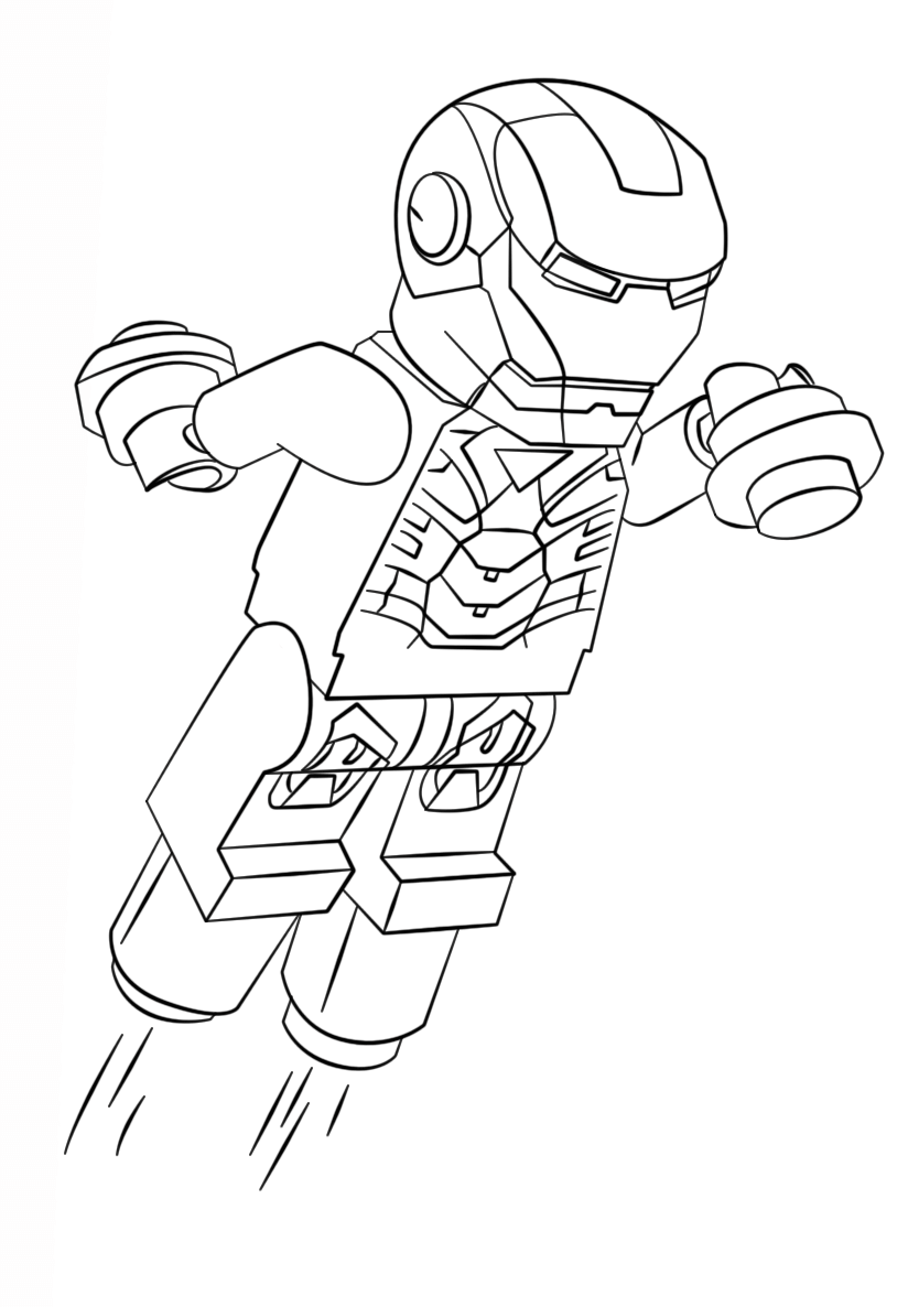 Coloriage Lego Iron Man Super Heroes - Lego Super Heroes à imprimer