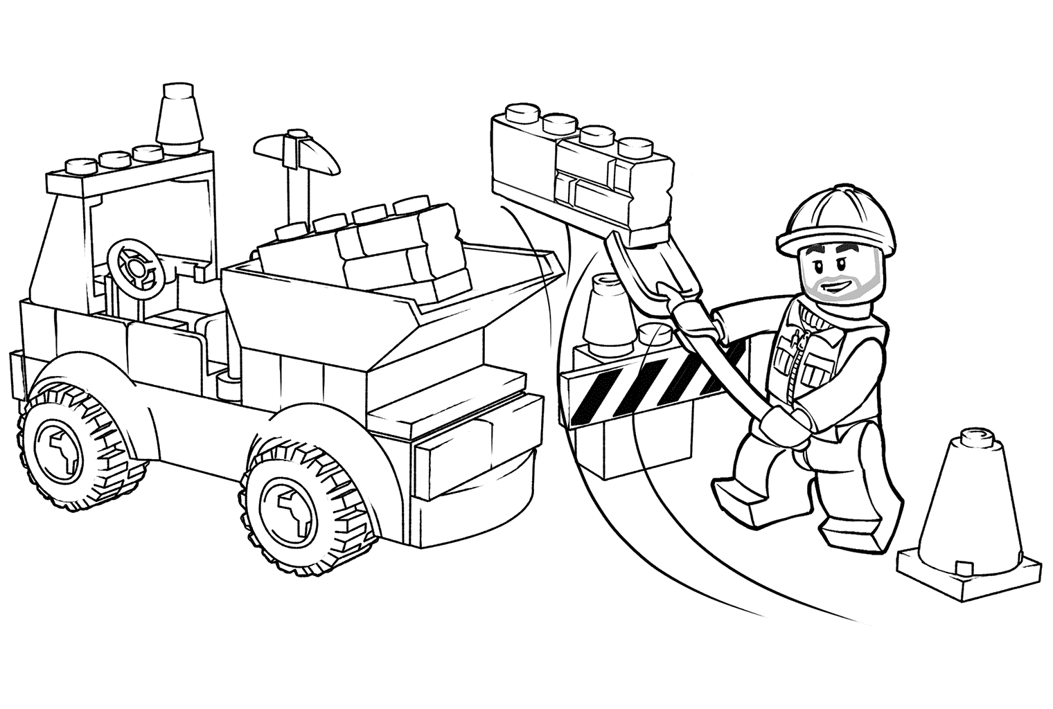 Coloriage Lego Junior Dump Truck - Lego junior à imprimer