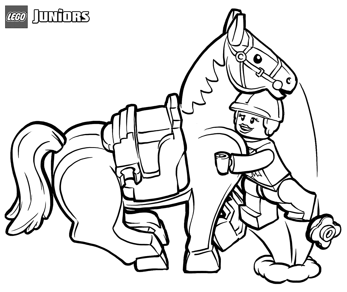 Coloriage Lego Junior Horse Rider And Horse - Lego junior à imprimer
