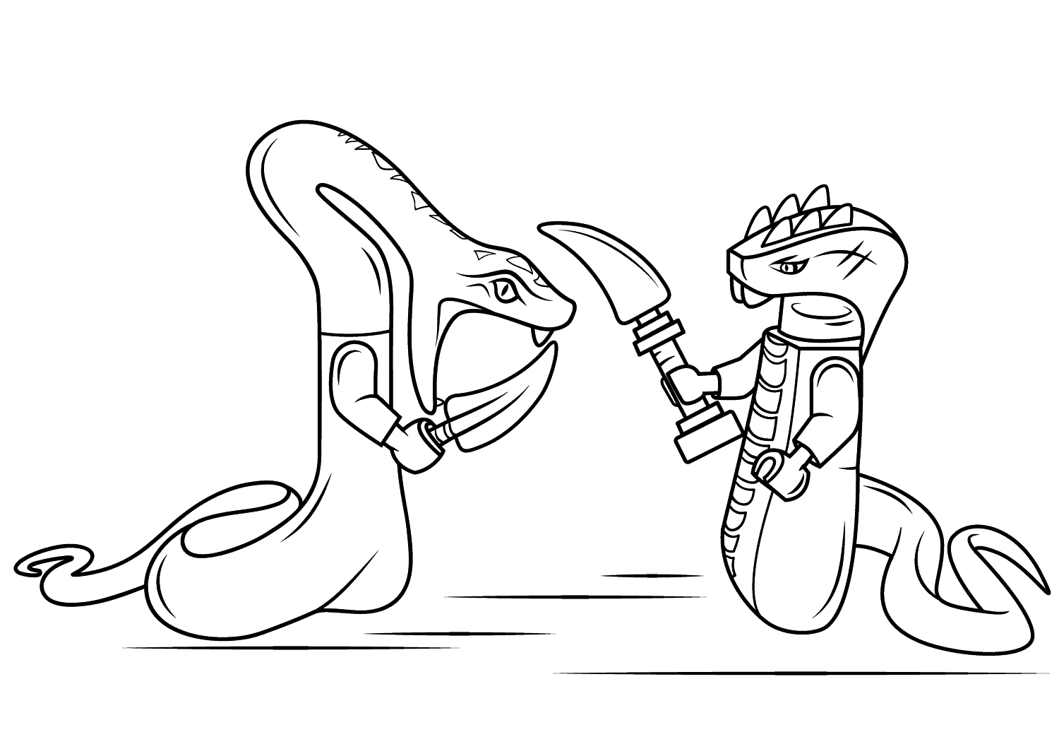 Coloriage Serpent Maléfique Lego Ninjago aux Écailles - Ninjago à imprimer
