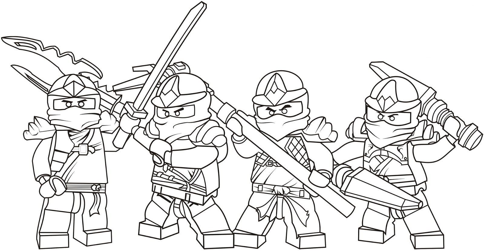 Coloriage Équipe Lego Ninjago - Lego à imprimer