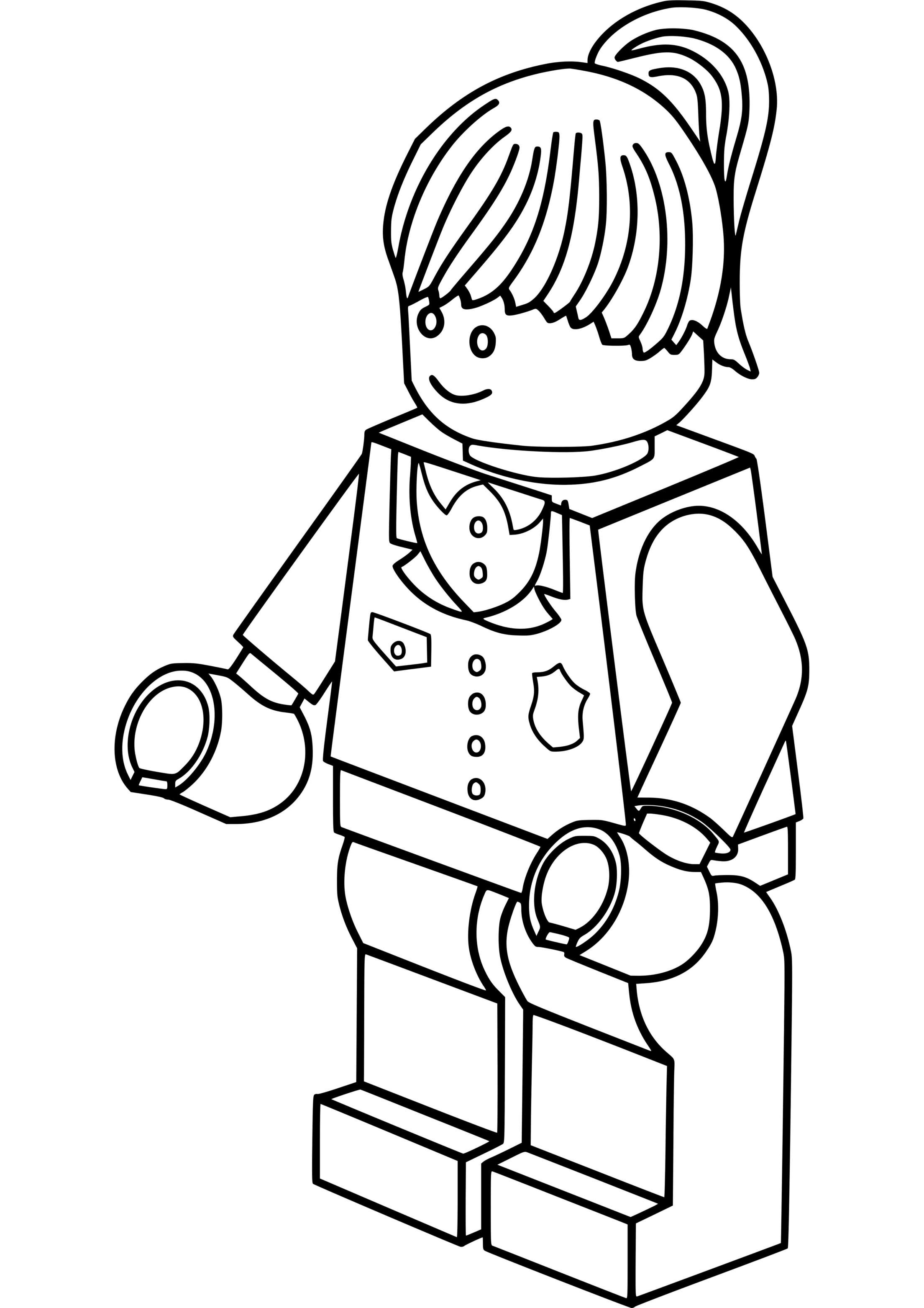 Coloriage Lego Police Femme - Police à imprimer