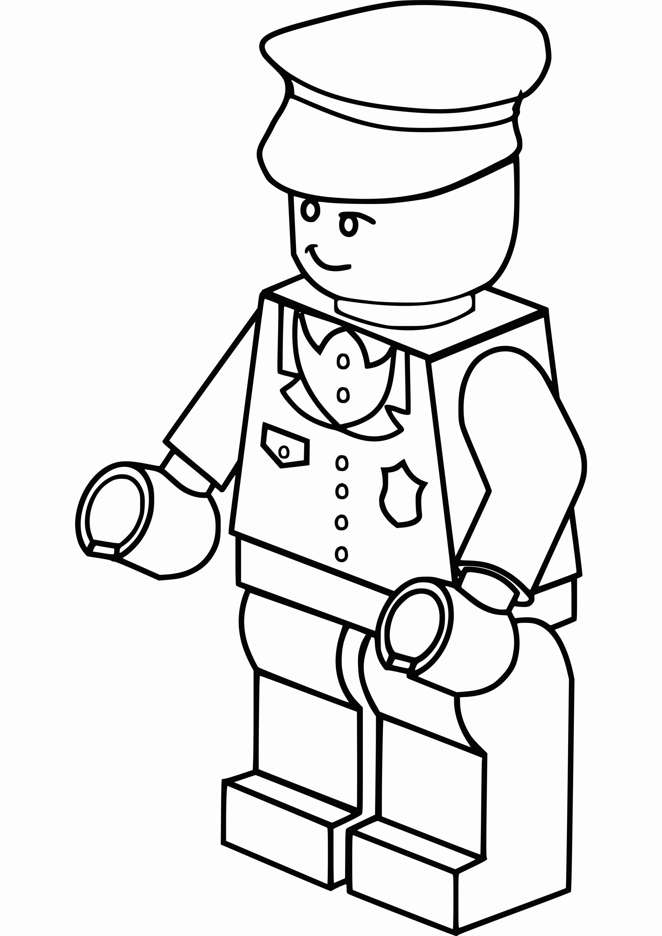 Coloriage Lego Policier Homme - Police à imprimer