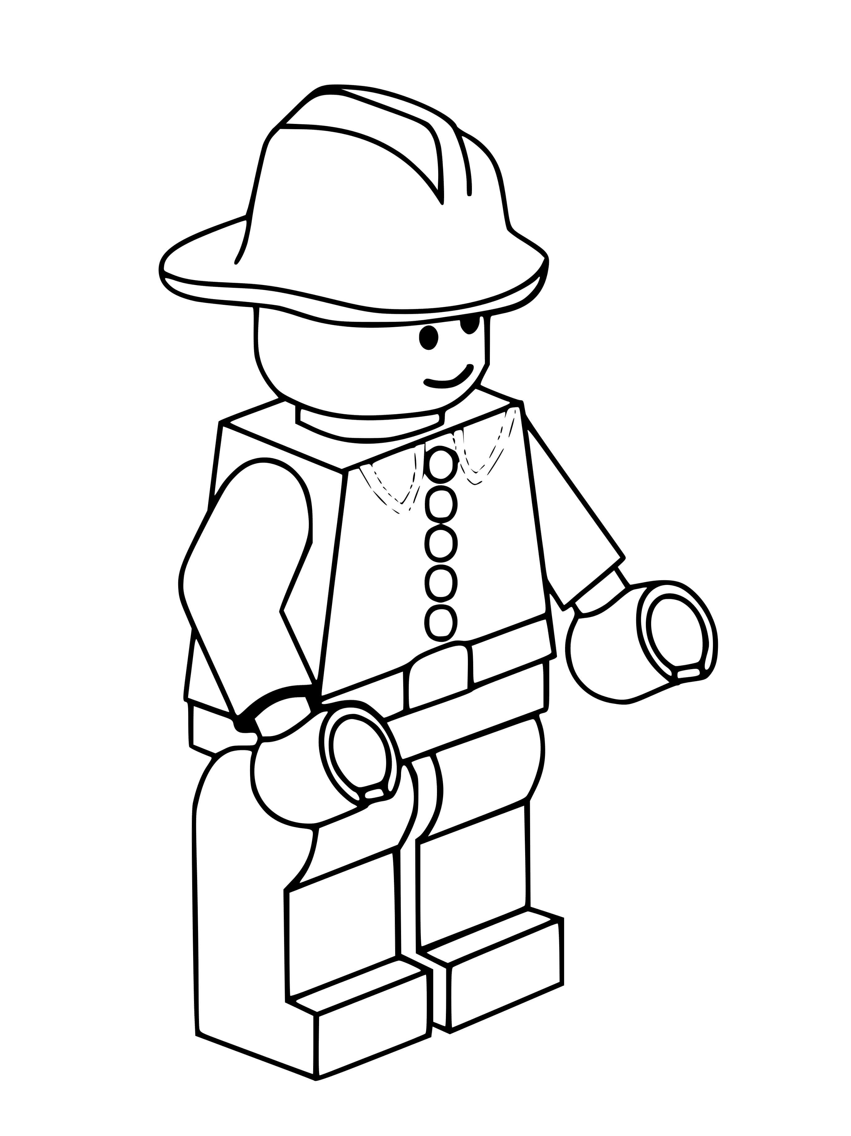 Coloriage Lego Pompier - Pompier à imprimer