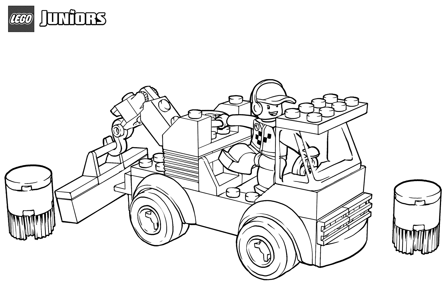 Coloriage Lego Racetrack Tow Truck - Lego junior à imprimer