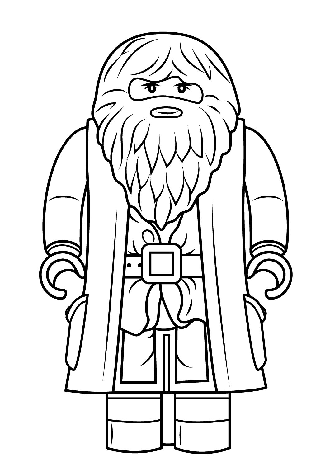 Coloriage Lego Rubeus Hagrid Minifigure Harry Potter - Lego harry potter à imprimer