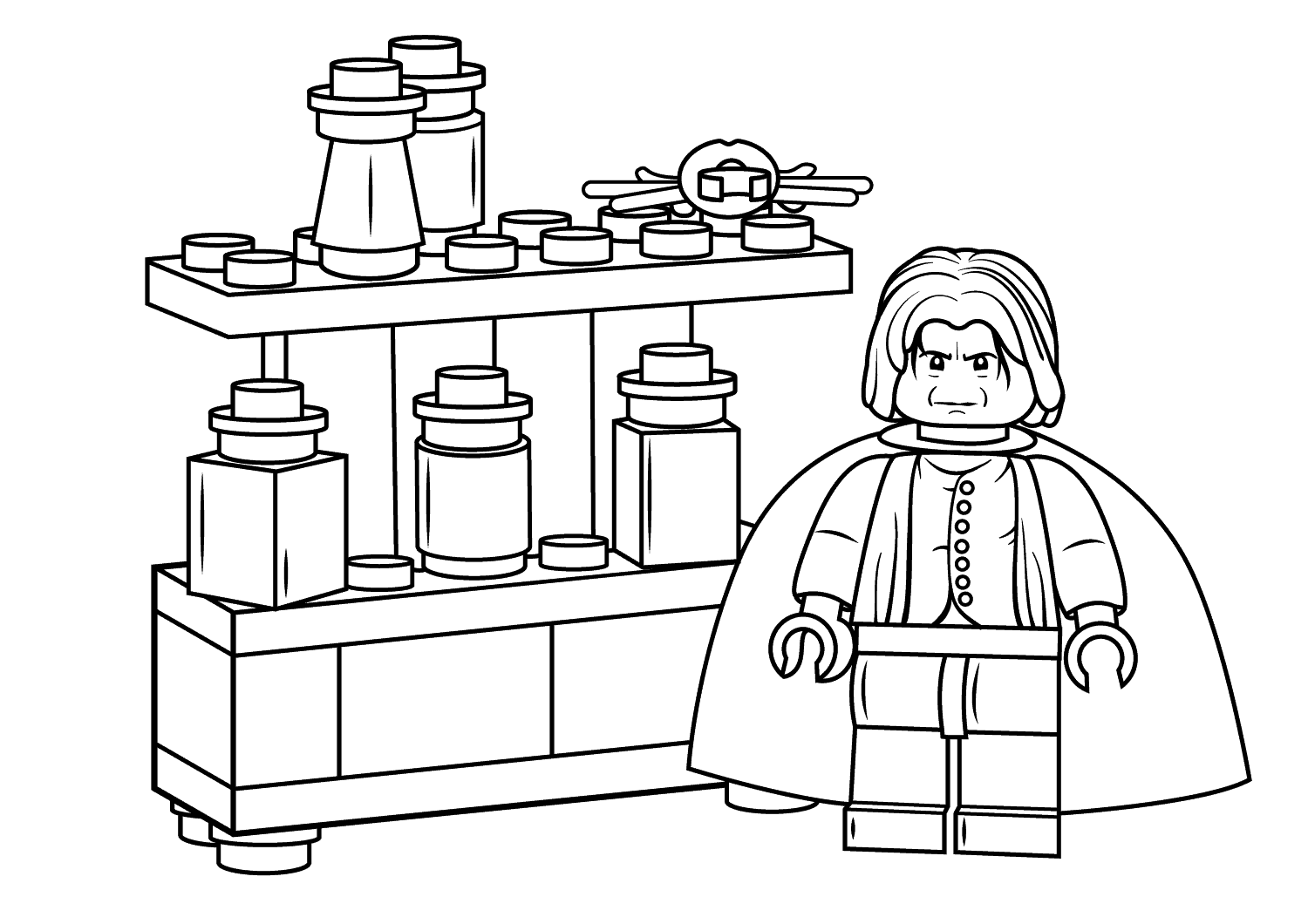 Coloriage Lego Severus Snape Harry Potter - Lego harry potter à imprimer