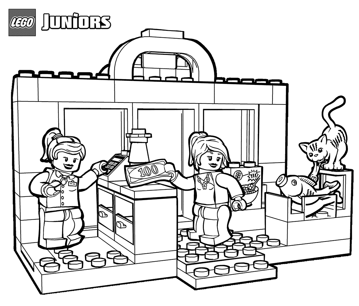 Coloriage Lego Shopping - Lego junior à imprimer