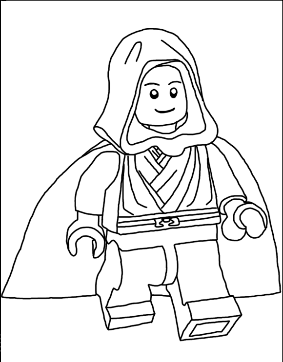 Coloriage Lego Star Wars - Chasseur spatial intergalactique - Star wars à imprimer