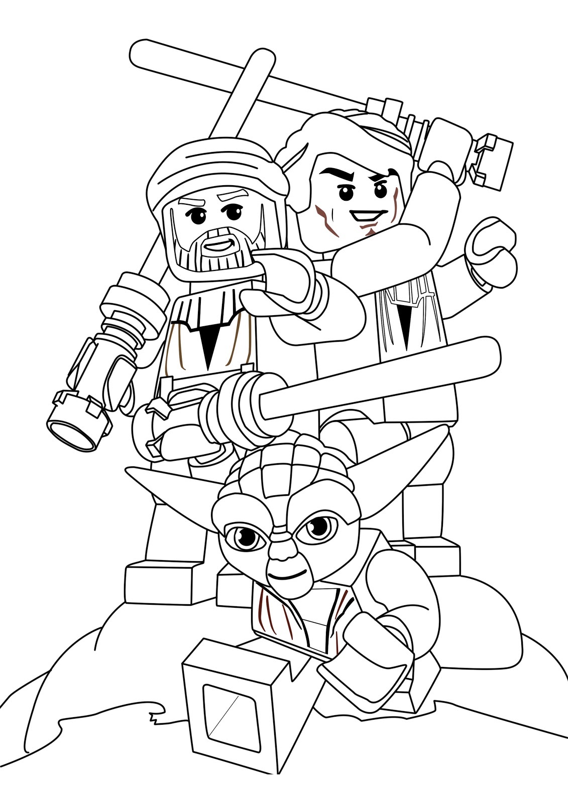 Coloriage Lego Star Wars pilote de vaisseau spatial - Star wars à imprimer