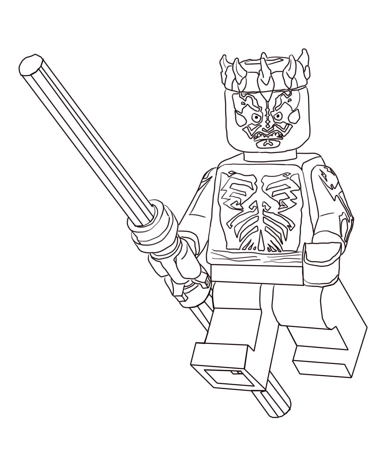 Coloriage Lego Star Wars Darth Maul - Star wars à imprimer