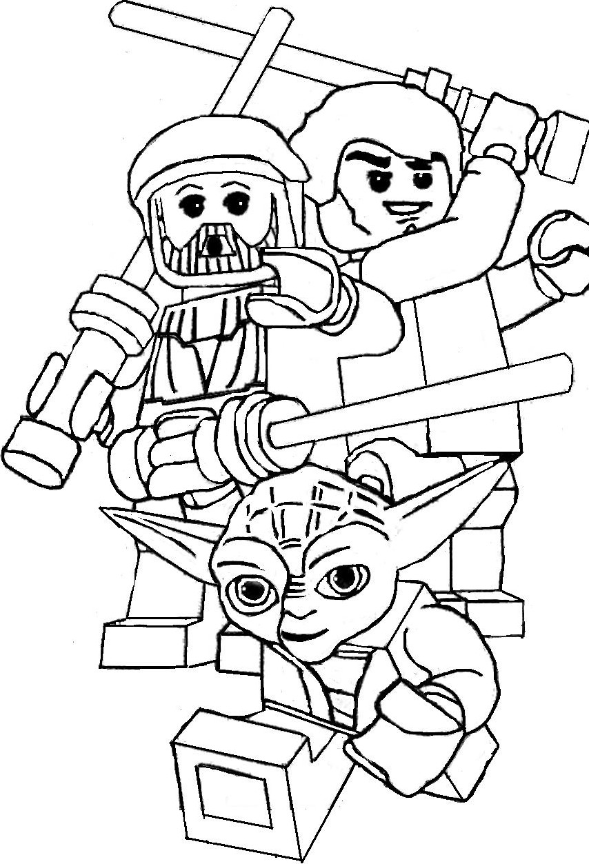 Coloriage Lego Star Wars Yoda - Star wars à imprimer