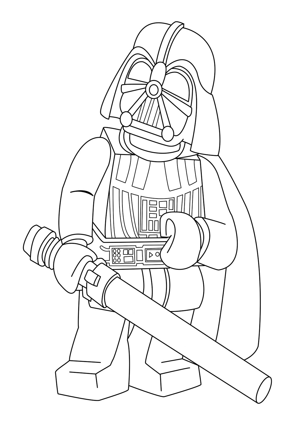 Coloriage Guerrier Lego Star Wars en armure futuriste - Garçon à imprimer