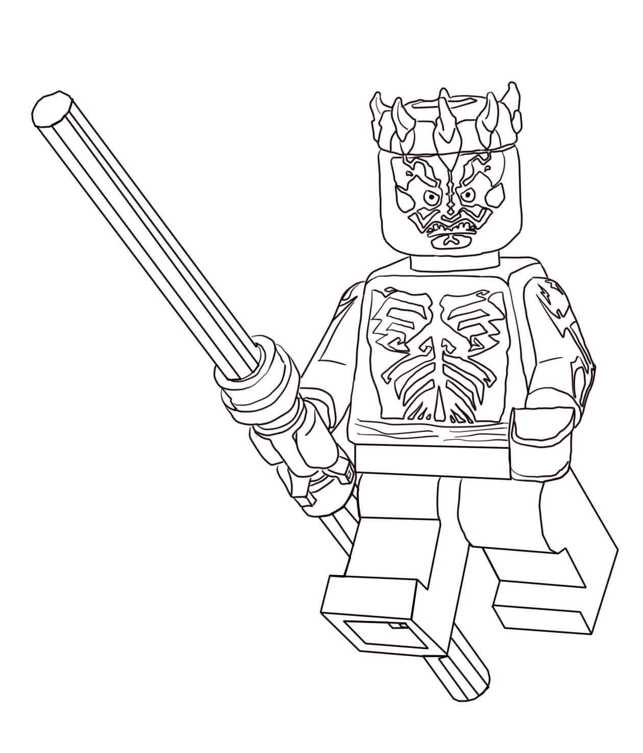 Coloriage Lego Star Wars personnage en colère - Garçon à imprimer