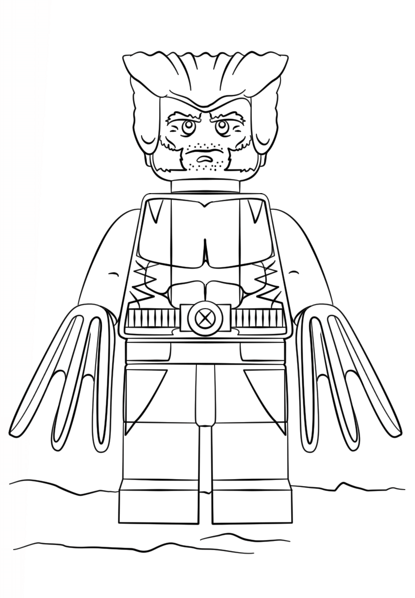 Coloriage Lego Wolverine Super Heroes - Lego Super Heroes à imprimer