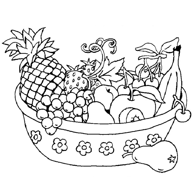 Coloriage Légumes Fruits - Fruits à imprimer