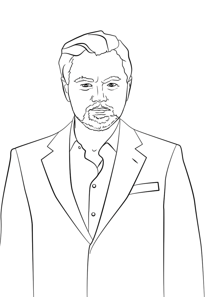 Coloriage Leonardo Dicaprio Célébrité Star - Fille ado à imprimer