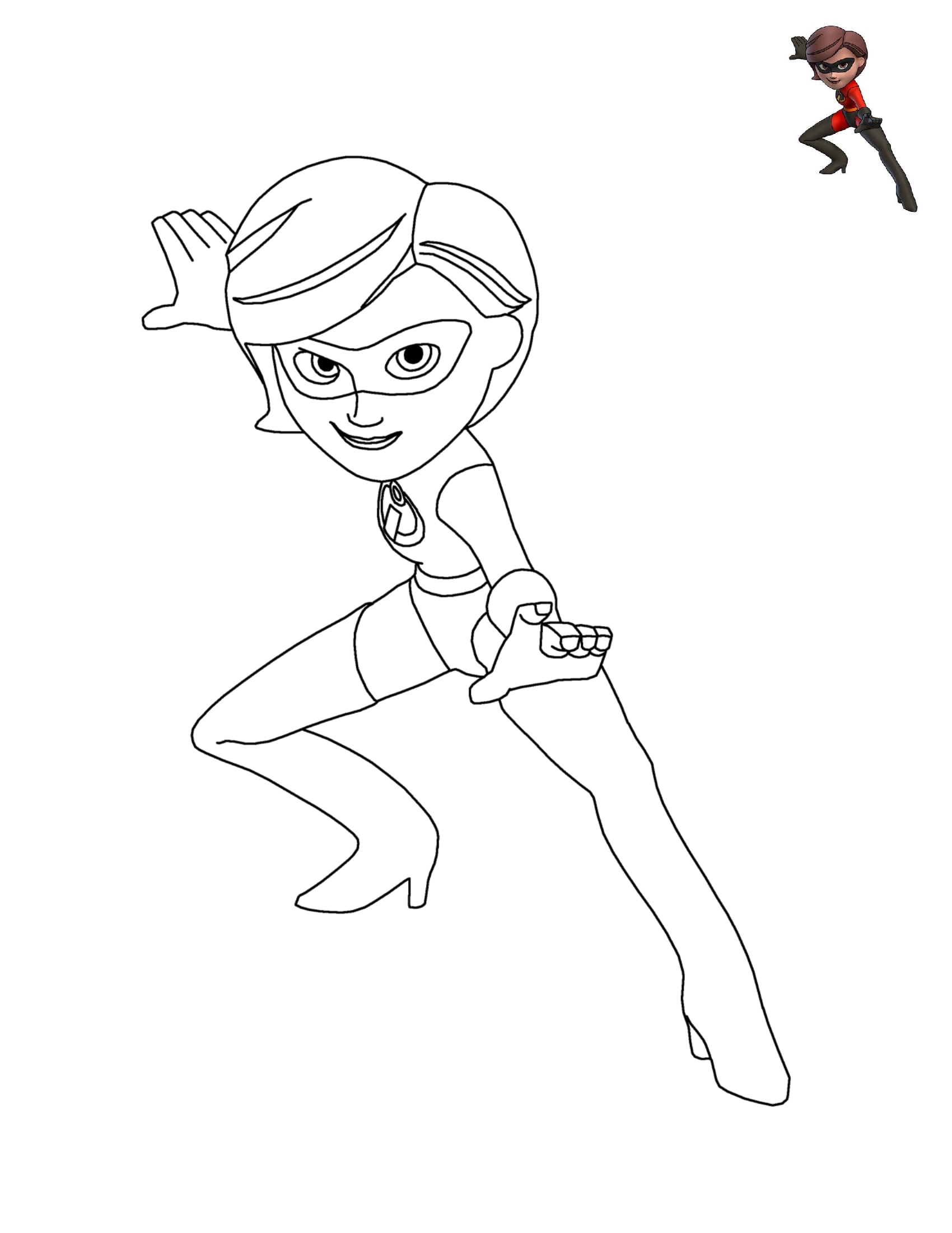 Coloriage Les Indestructibles Elastigirl Disney - Alphabet disney à imprimer