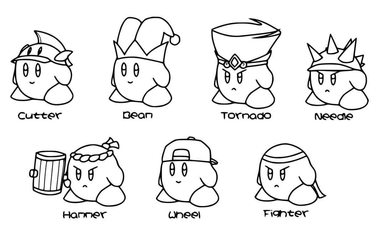 Coloriage Les Possibilites De Kirby - Kirby à imprimer