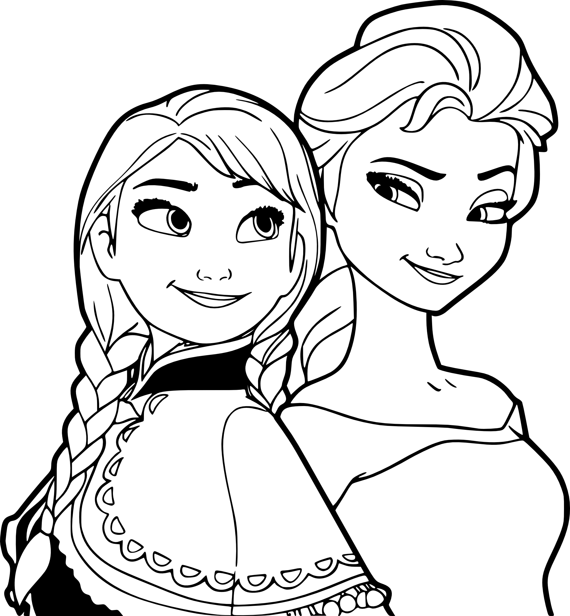 Coloriage Les Sœurs Et Princesses Anna Et Elsa - Princesse disney à imprimer