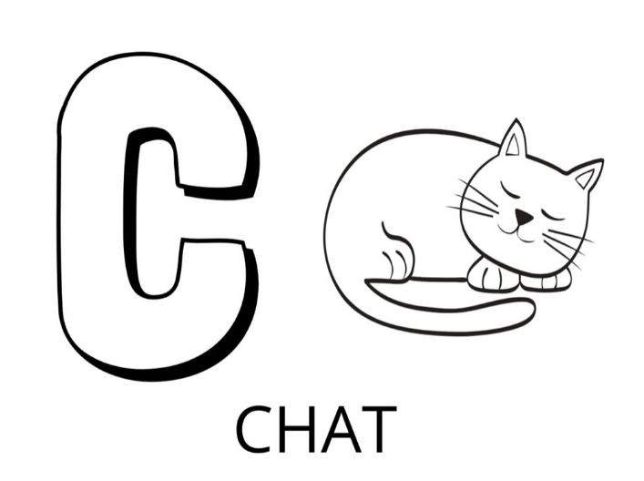 Coloriage Lettre C Comme Chat - Alphabet des animaux à imprimer
