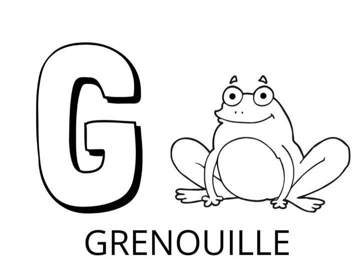 Coloriage Lettre G Comme Grenouille - Alphabet des animaux à imprimer