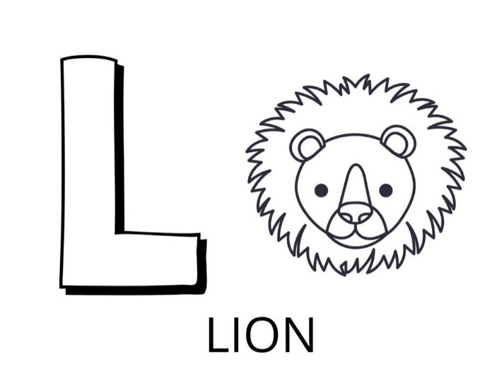 Coloriage Lettre L Comme Lion - Alphabet des animaux à imprimer