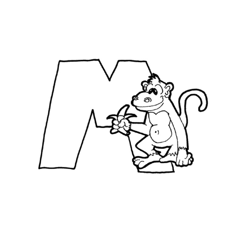 Coloriage Lettre M - Alphabet à imprimer